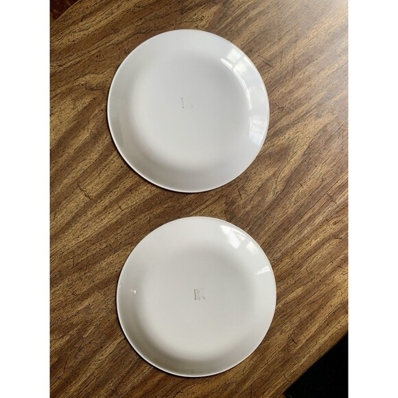 Set of 2 Corelle Floral Spray Large Plates  10.25 in Green White Vintage 1970s - Picture 3 of 6